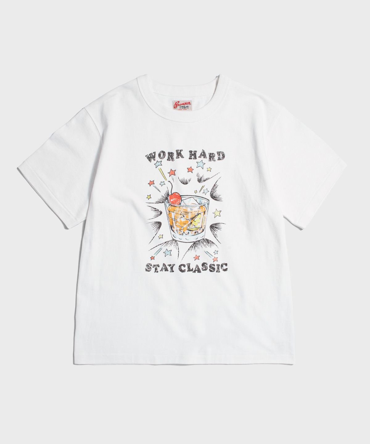 브론슨(BRONSON) Vintage Cocktail Loopwheeled Graphic Tee White