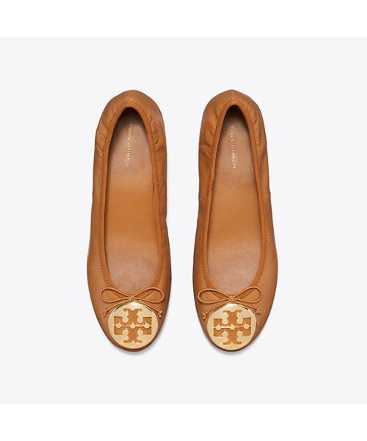 토리버치(TORYBURCH) 래바 힐 발레 25Mm - 피칸 프랄린 / 골드