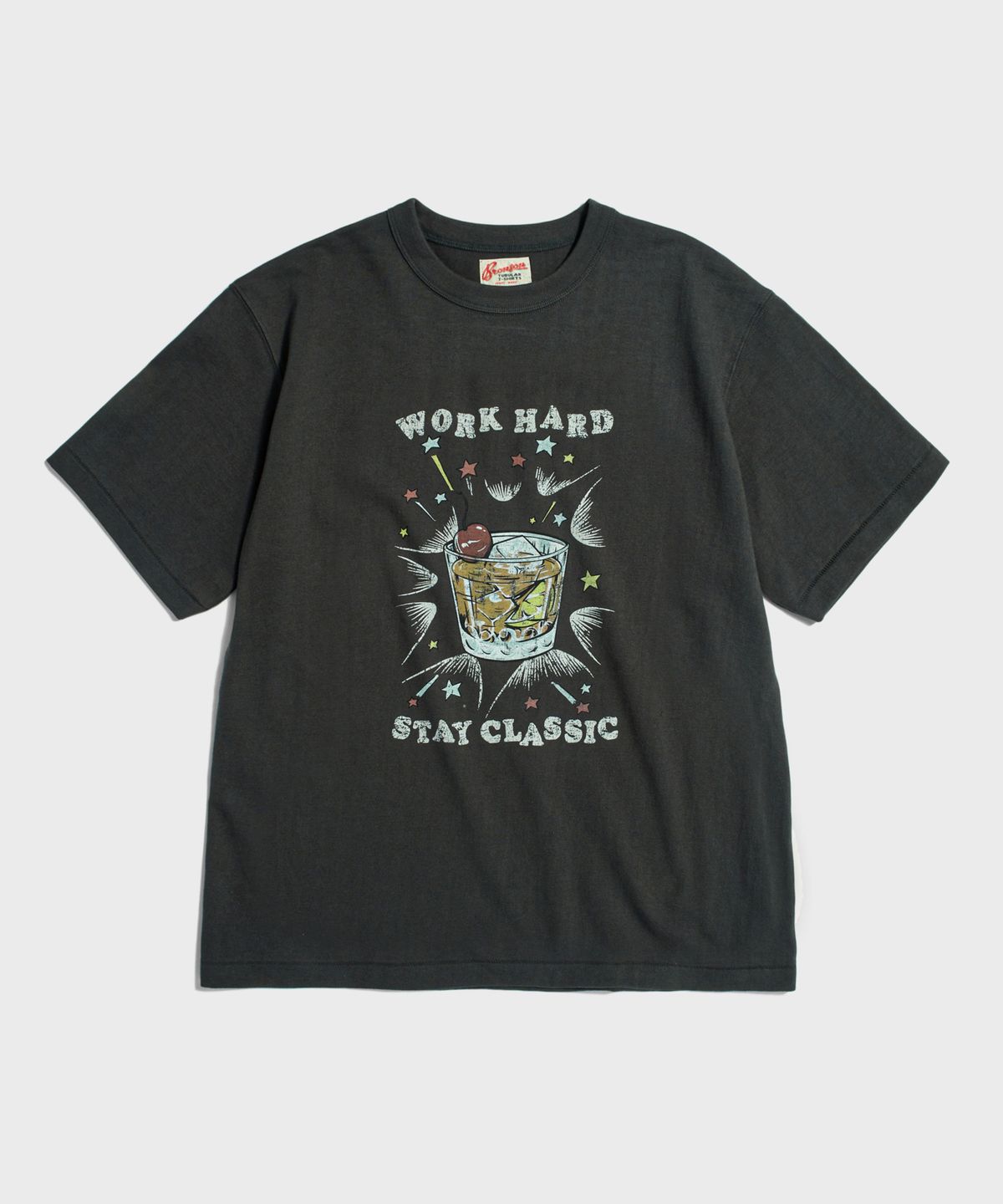 브론슨(BRONSON) Vintage Cocktail Loopwheeled Graphic Tee Vintage Black