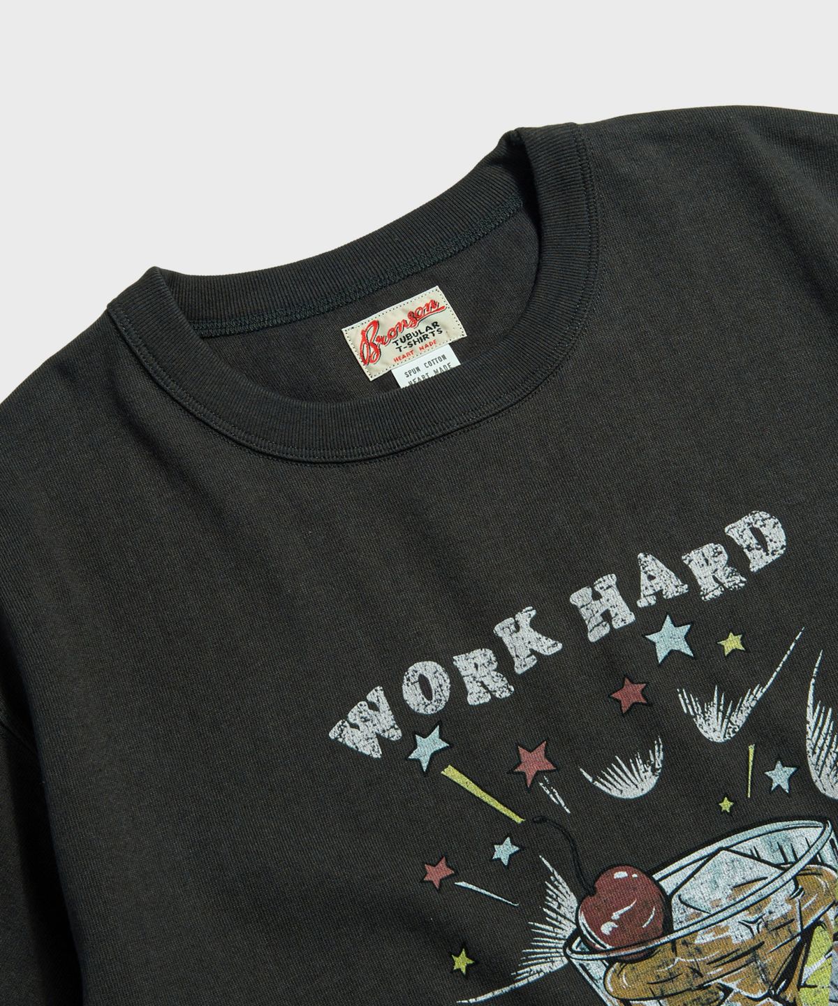 브론슨(BRONSON) Vintage Cocktail Loopwheeled Graphic Tee Vintage Black