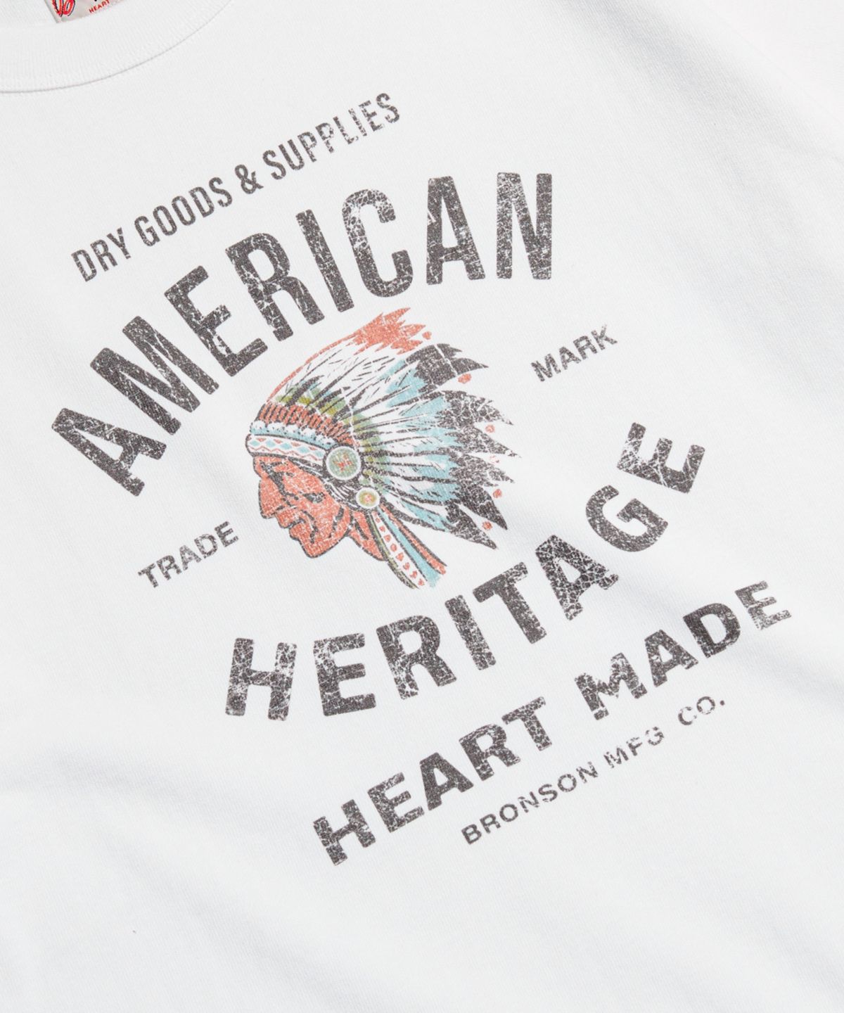 브론슨(BRONSON) Native Chief Loopwheeled Graphic Tee White