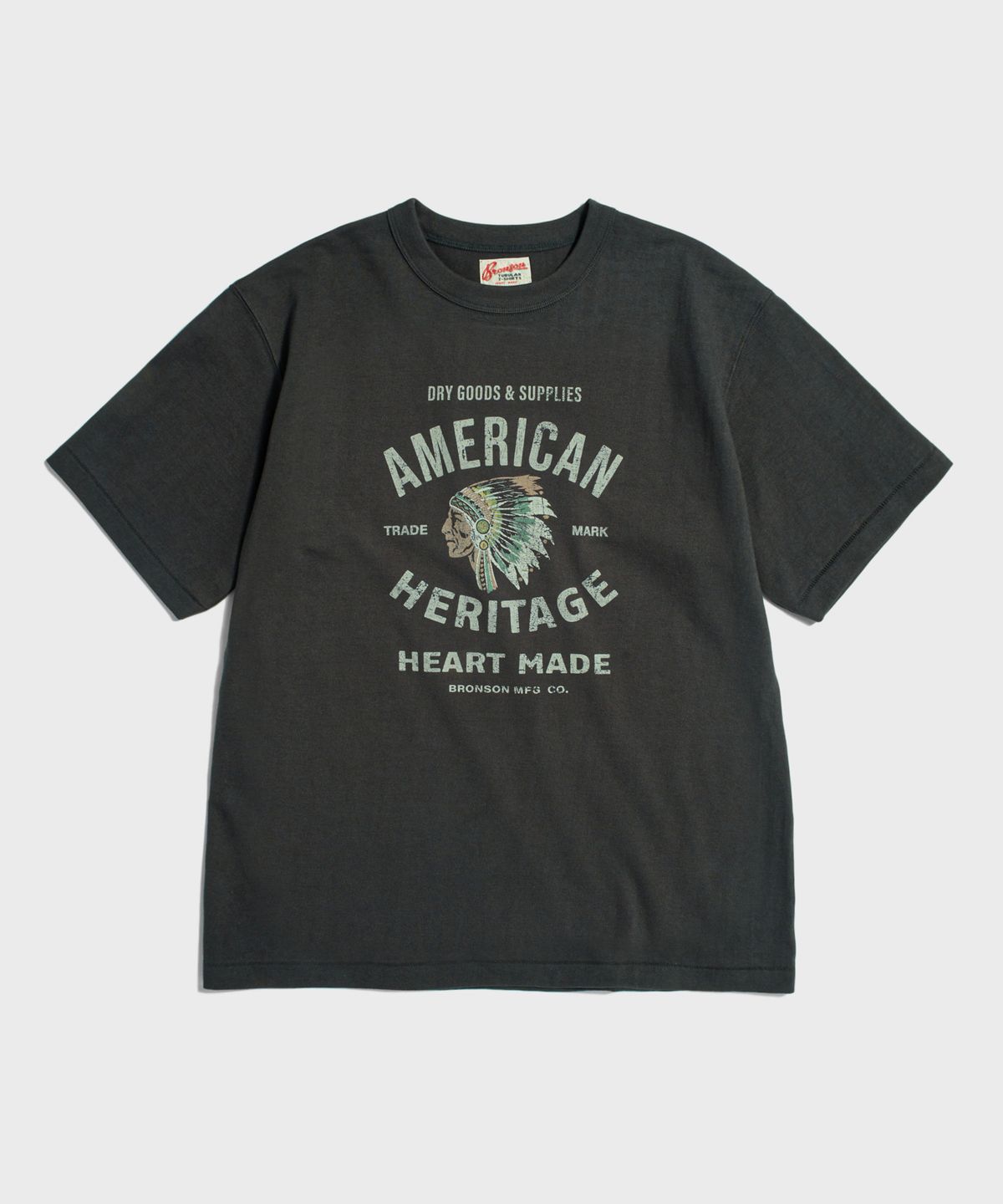 브론슨(BRONSON) Native Chief Loopwheeled Graphic Tee Vintage Black