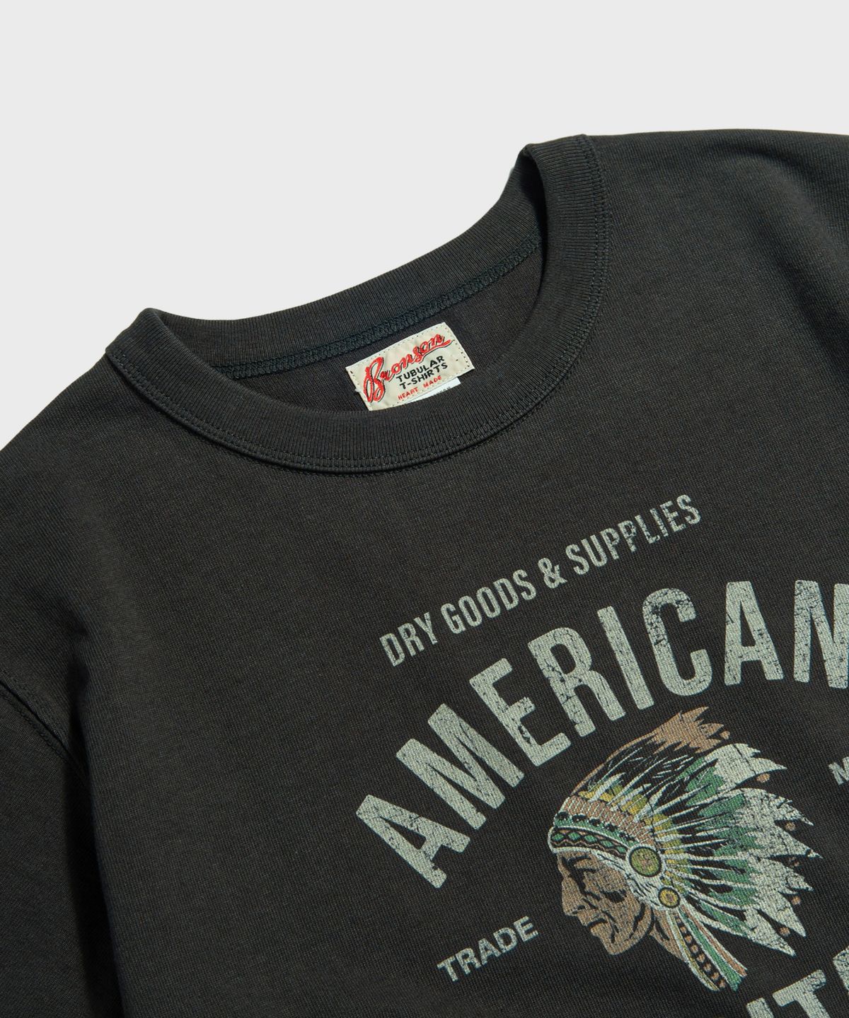 브론슨(BRONSON) Native Chief Loopwheeled Graphic Tee Vintage Black