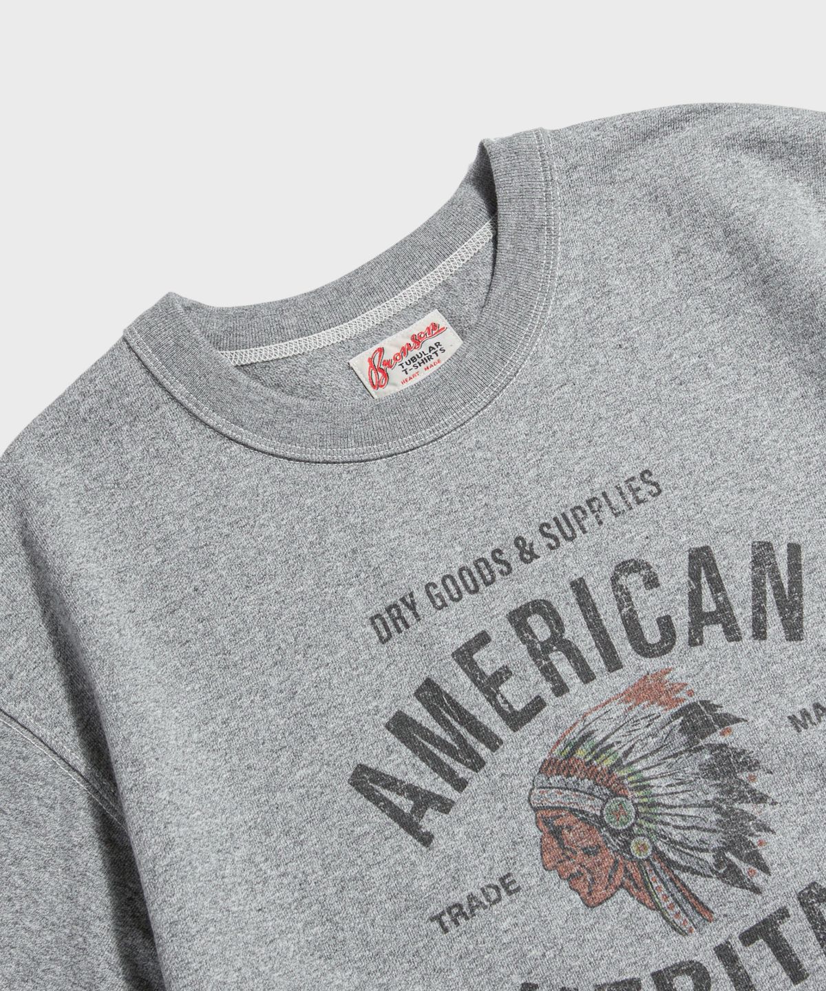 브론슨(BRONSON) Native Chief Loopwheeled Graphic Tee Melange