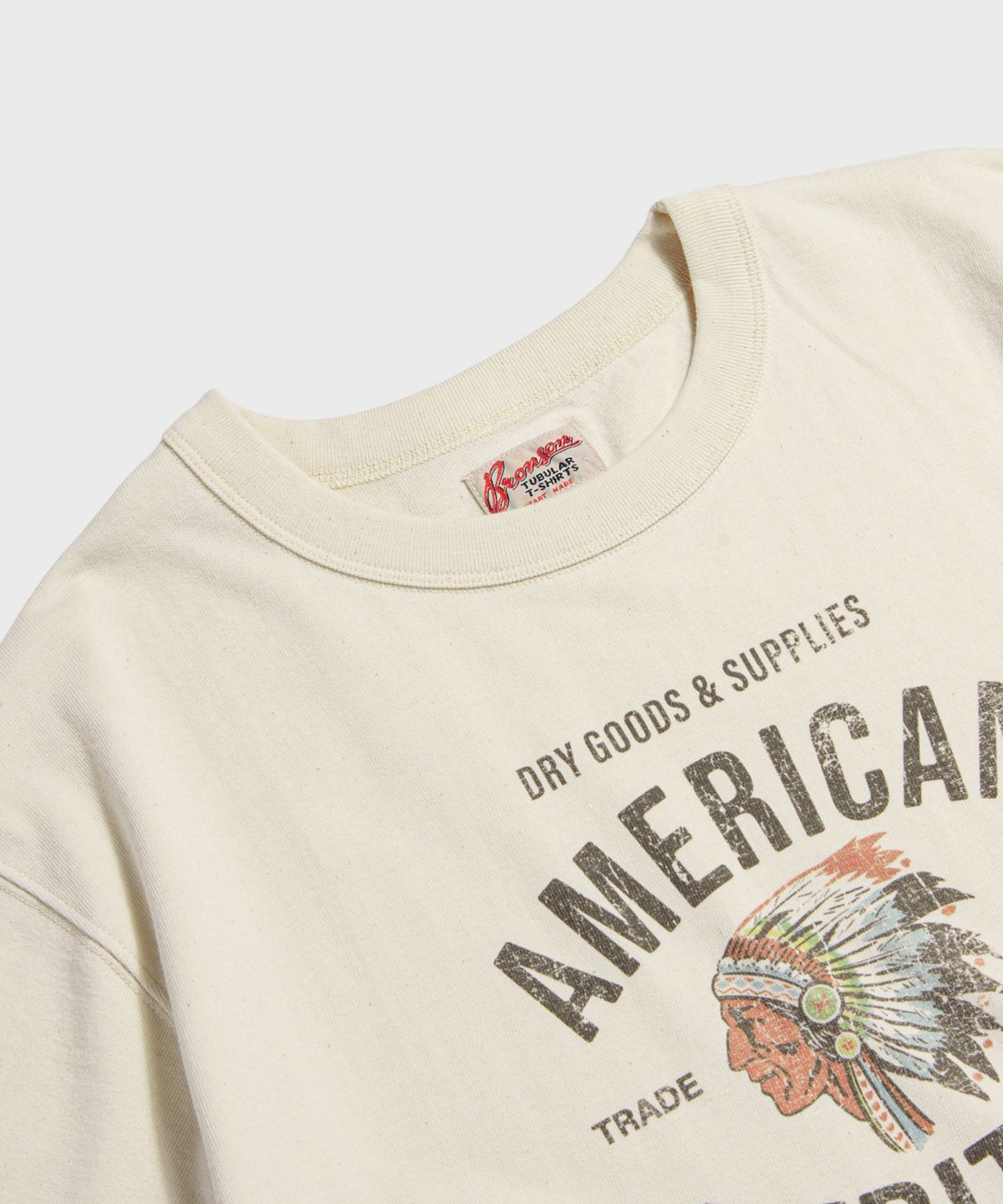브론슨(BRONSON) Native Chief Loopwheeled Graphic Tee Apricot