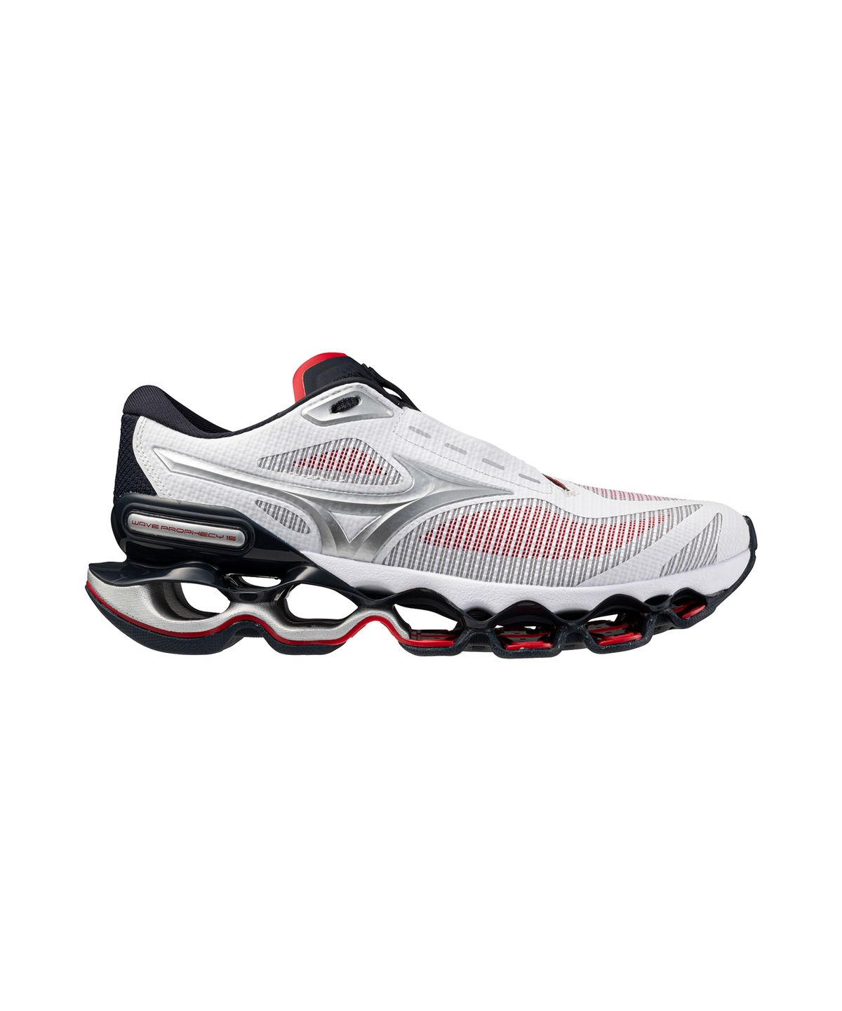 미즈노(MIZUNO) (남성) 웨이브 프로페시 15 - 화이트:실버:바바도스 체리 / J1GC260002