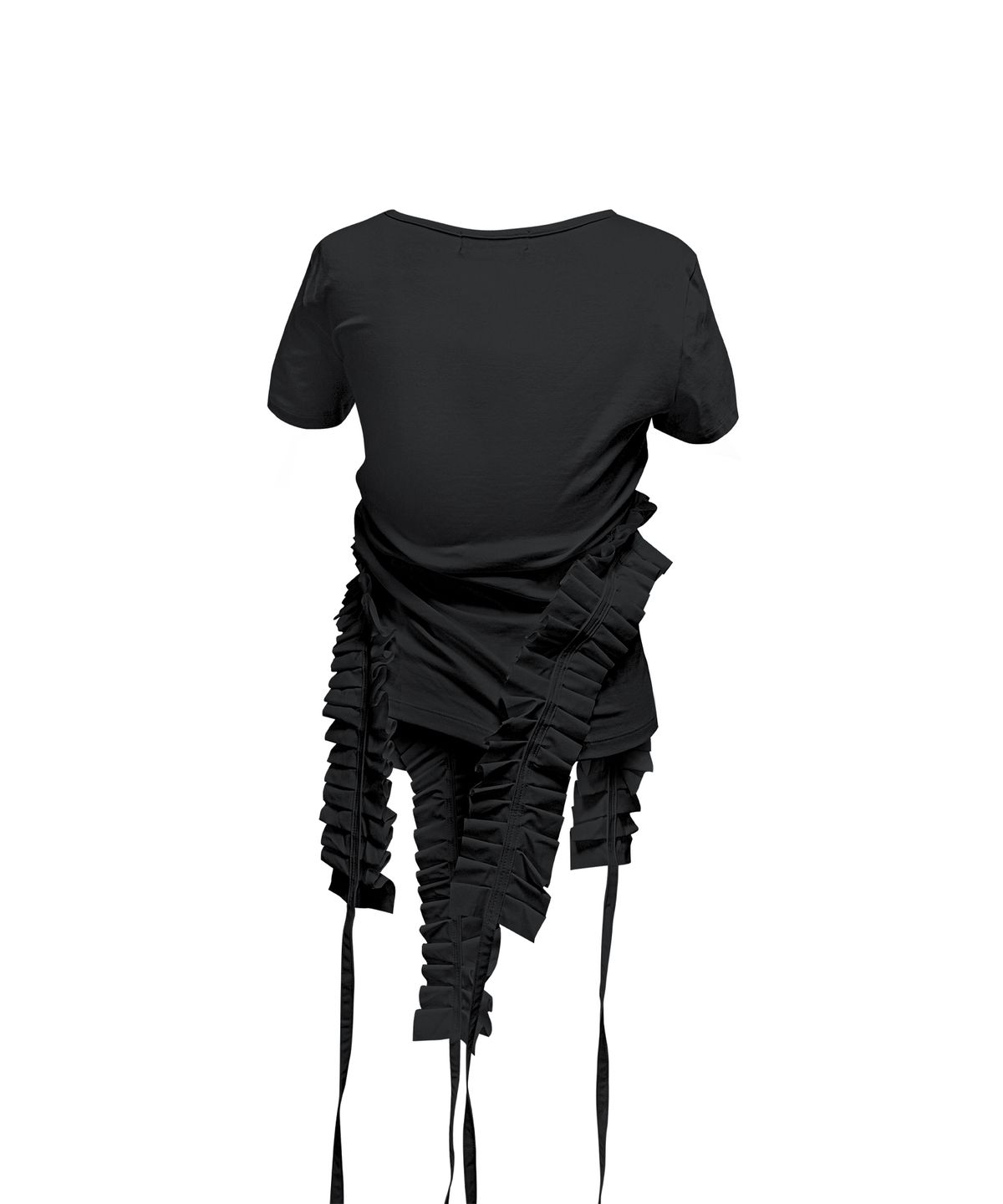 정도(JUNGDO) PLEATS RAIVE TOP . BLACK