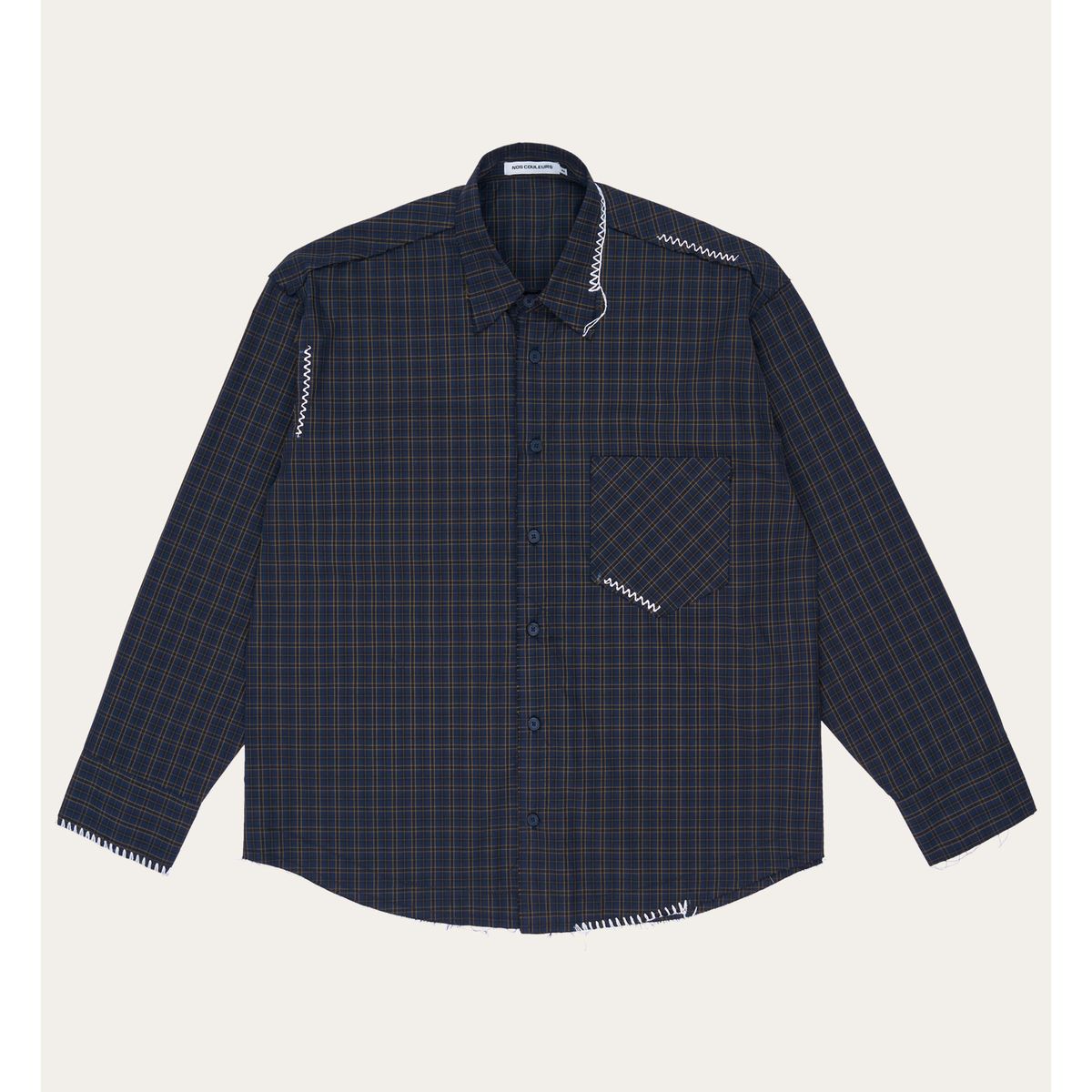 노쿨러스(NOSCOULEURS) UL CHECK SHIRTS 02 NAVY
