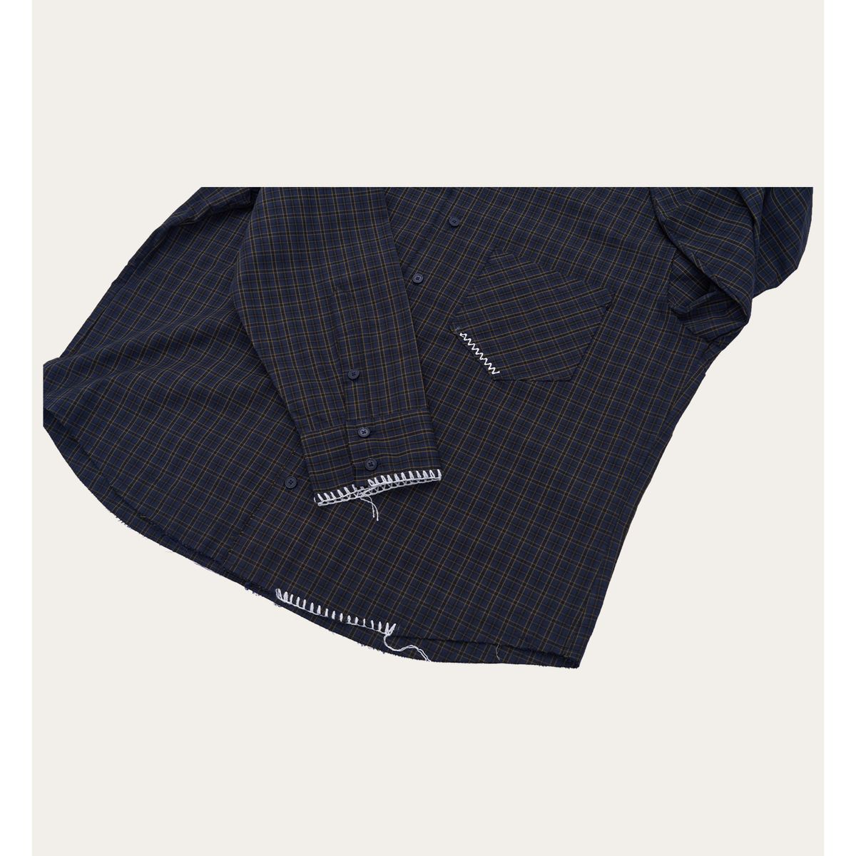 노쿨러스(NOSCOULEURS) UL CHECK SHIRTS 02 NAVY