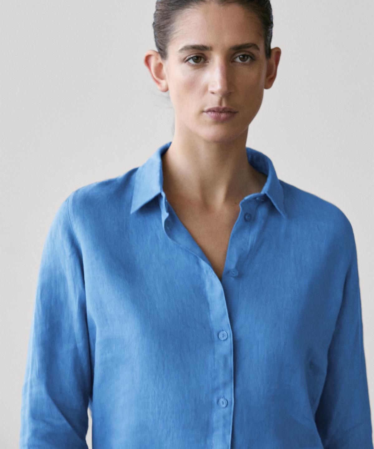 마시모두띠(MASSIMO DUTTI) 100% 린넨 루즈핏 셔츠