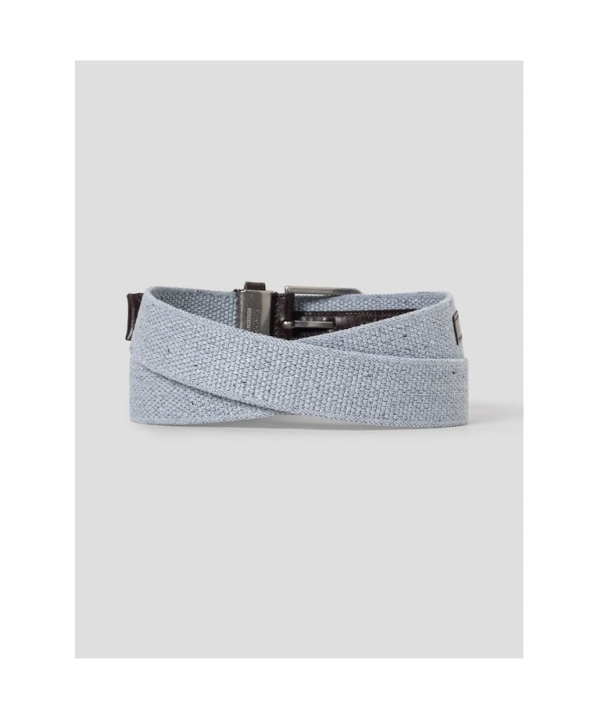 빈폴 액세서리(BEANPOLE ACCESSORY) 가죽 패치 웨빙 캐주얼 버클 벨트  라이트 그레이