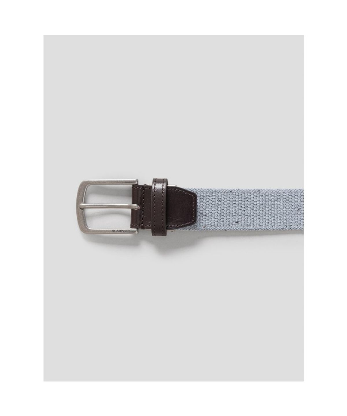 빈폴 액세서리(BEANPOLE ACCESSORY) 가죽 패치 웨빙 캐주얼 버클 벨트  라이트 그레이
