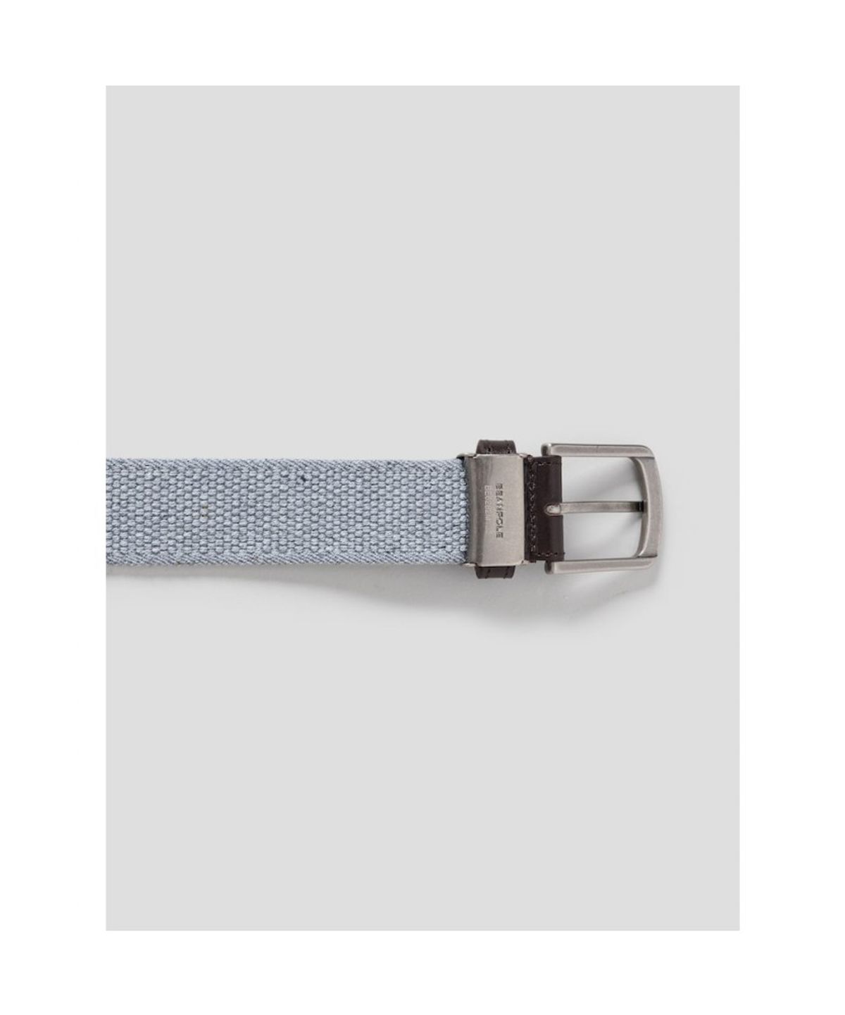 빈폴 액세서리(BEANPOLE ACCESSORY) 가죽 패치 웨빙 캐주얼 버클 벨트  라이트 그레이