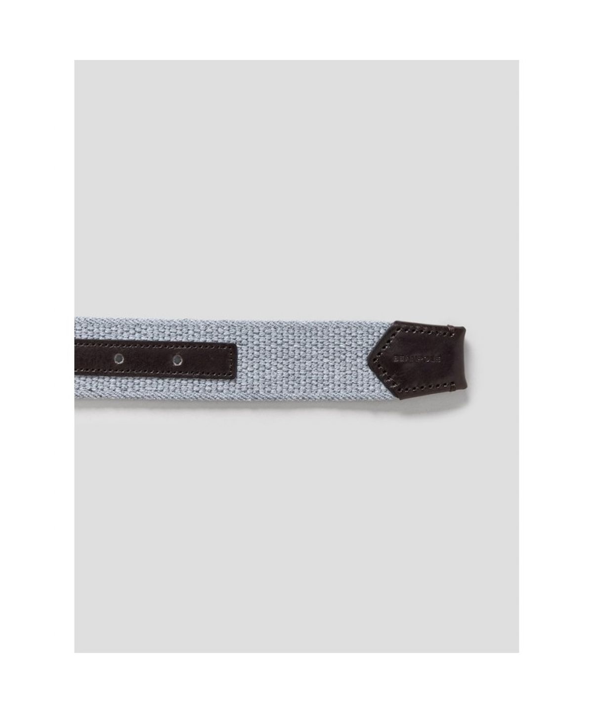 빈폴 액세서리(BEANPOLE ACCESSORY) 가죽 패치 웨빙 캐주얼 버클 벨트  라이트 그레이