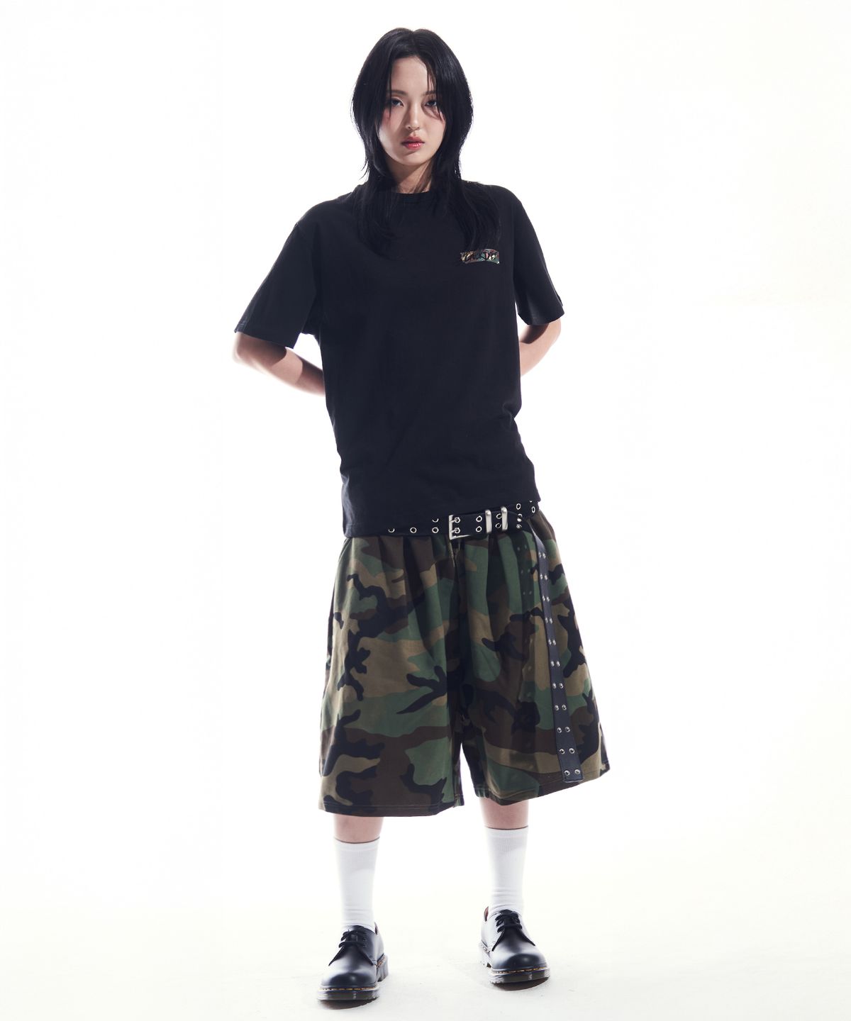 엘리메노(ELIMENO) EL 카모플라쥬 투턱 헤비 버뮤다 팬츠