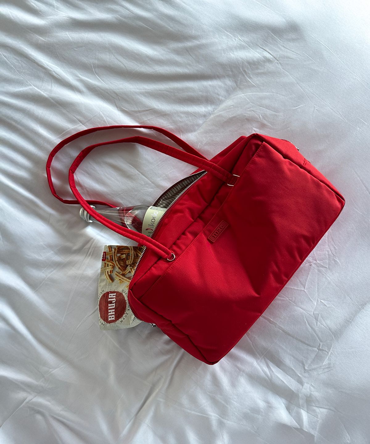 무쿠앤에보니(MUCU AND EBONY) Cozy Square Bag _ Red