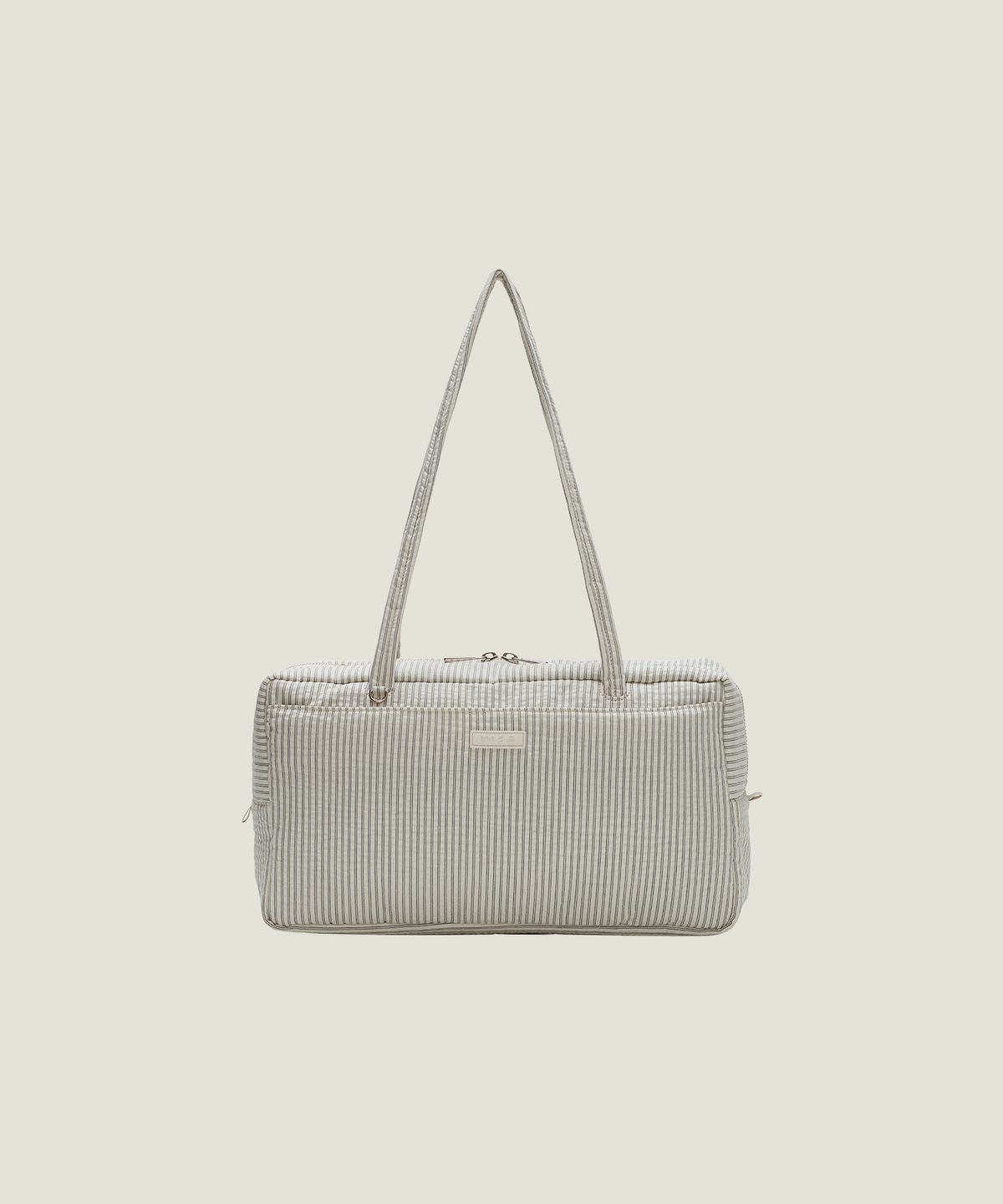 무쿠앤에보니(MUCU AND EBONY) Cozy Square Bag _ Stripe Ivory