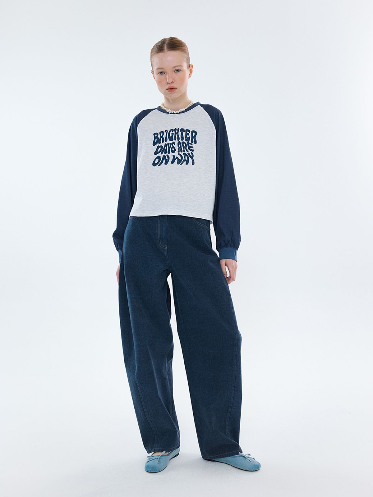 엘유브이엠(LUVM) RAGLAN CONTRAST SLEEVE T-SHIRT_MELANGE GRAY