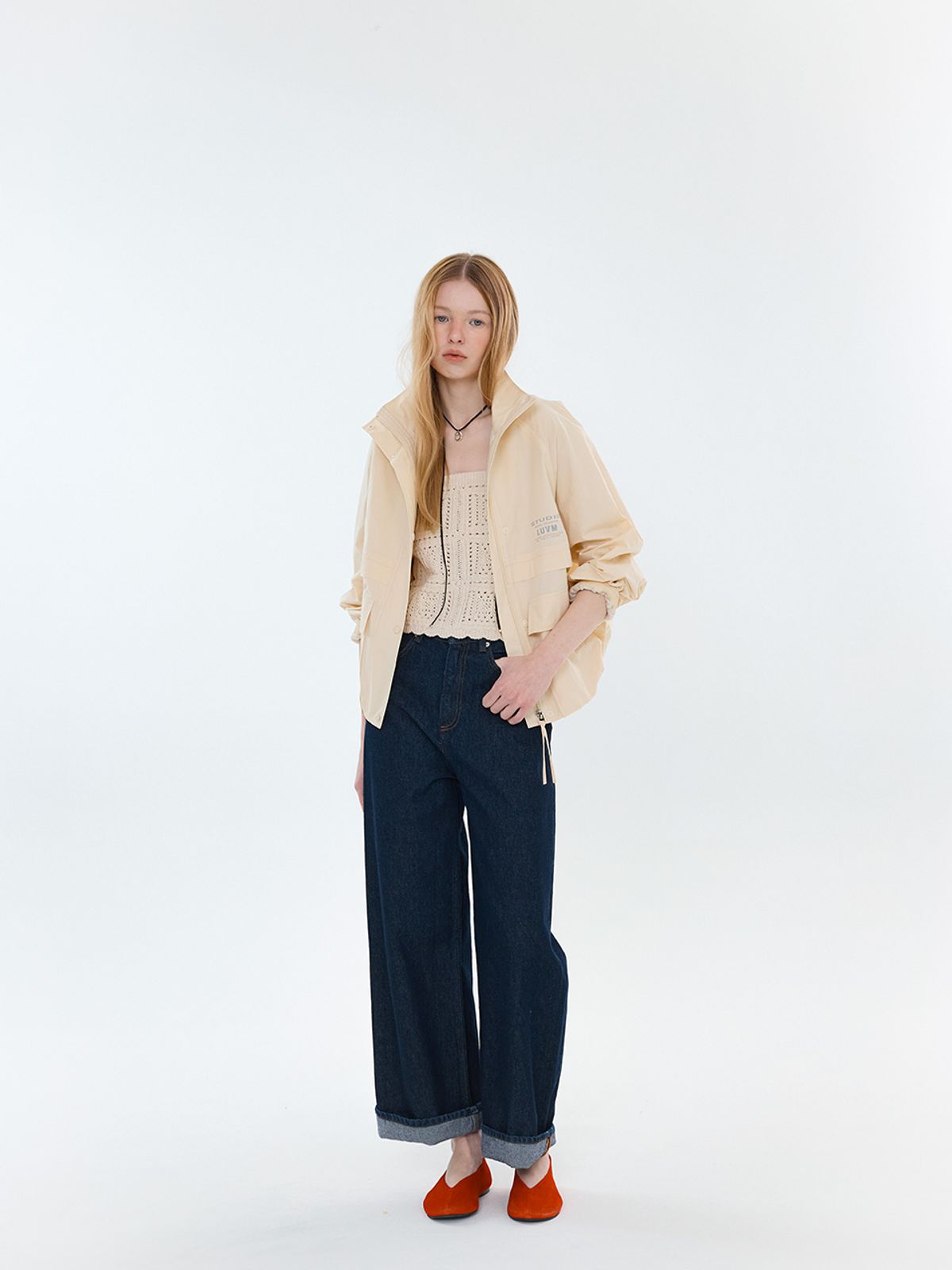 엘유브이엠(LUVM) HIGH NECK BLOUSON JACKET_CREAM