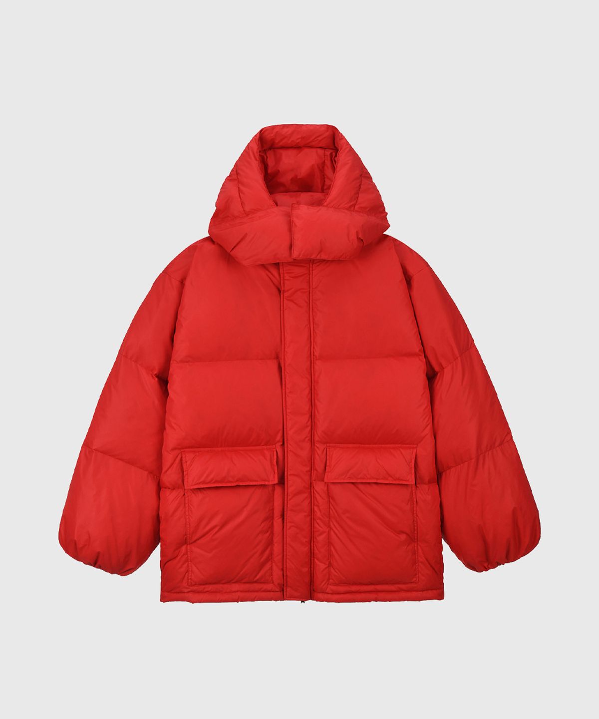 퀸스래빗(Q'SRB) Oversized Hoodie Duck Down Jumper-RED