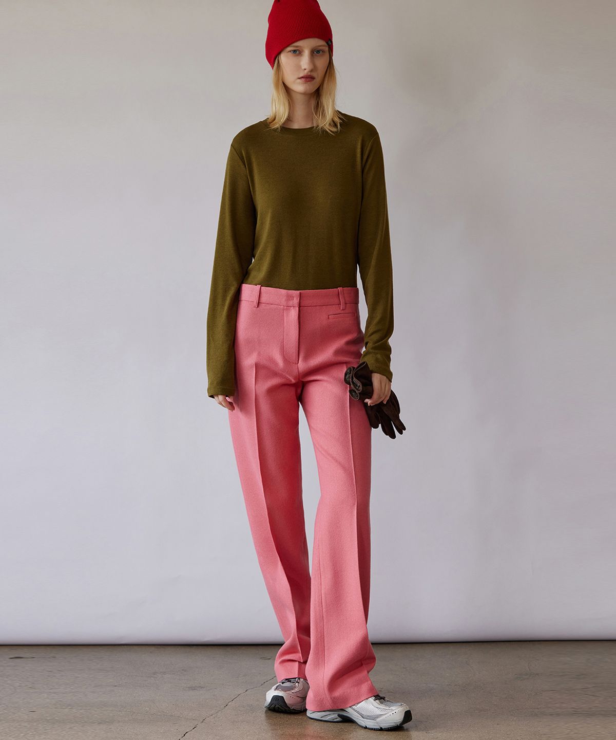 퀸스래빗(Q'SRB) Dusty Wool Boy Fit Slacks Pants