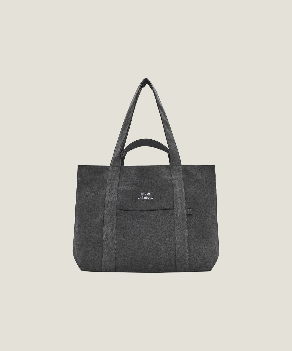 무쿠앤에보니(MUCU AND EBONY) m.a.e 2way logo Bag _ Charcoal