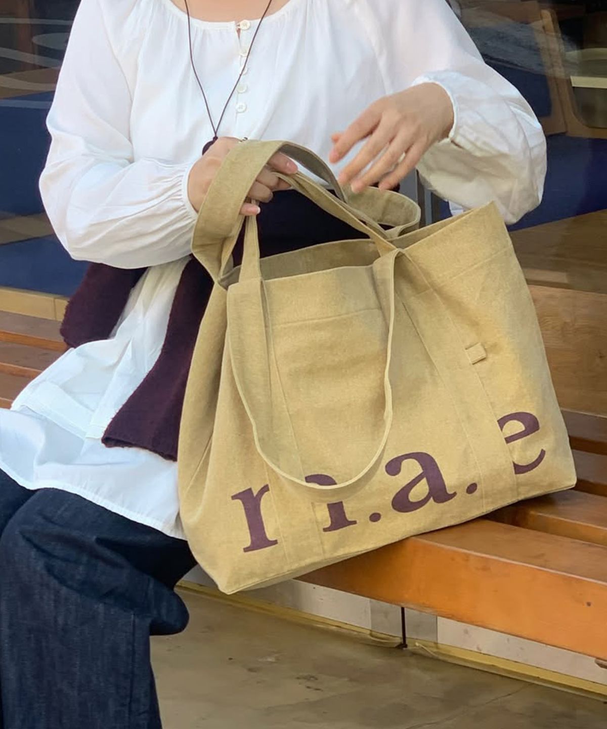 무쿠앤에보니(MUCU AND EBONY) m.a.e 2way logo Bag _ Mustard