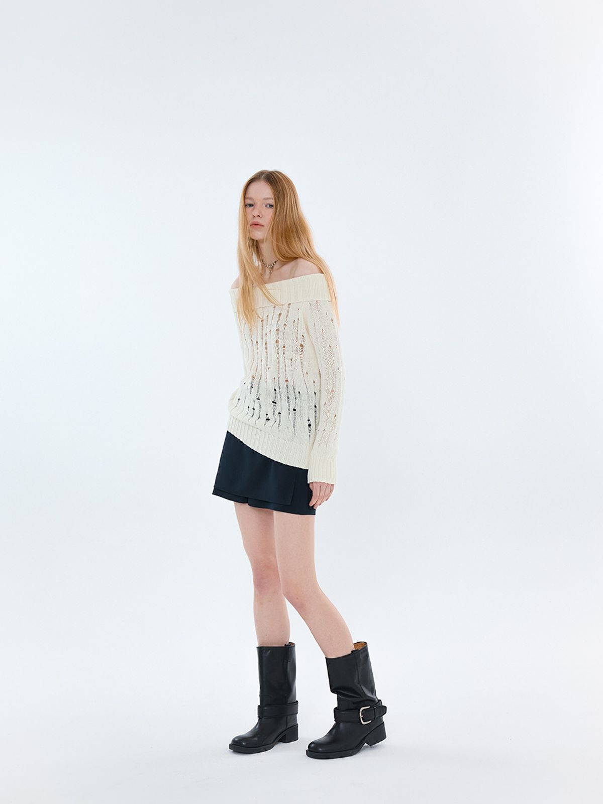 엘유브이엠(LUVM) LAYERED FLAP SHORTS_NAVY