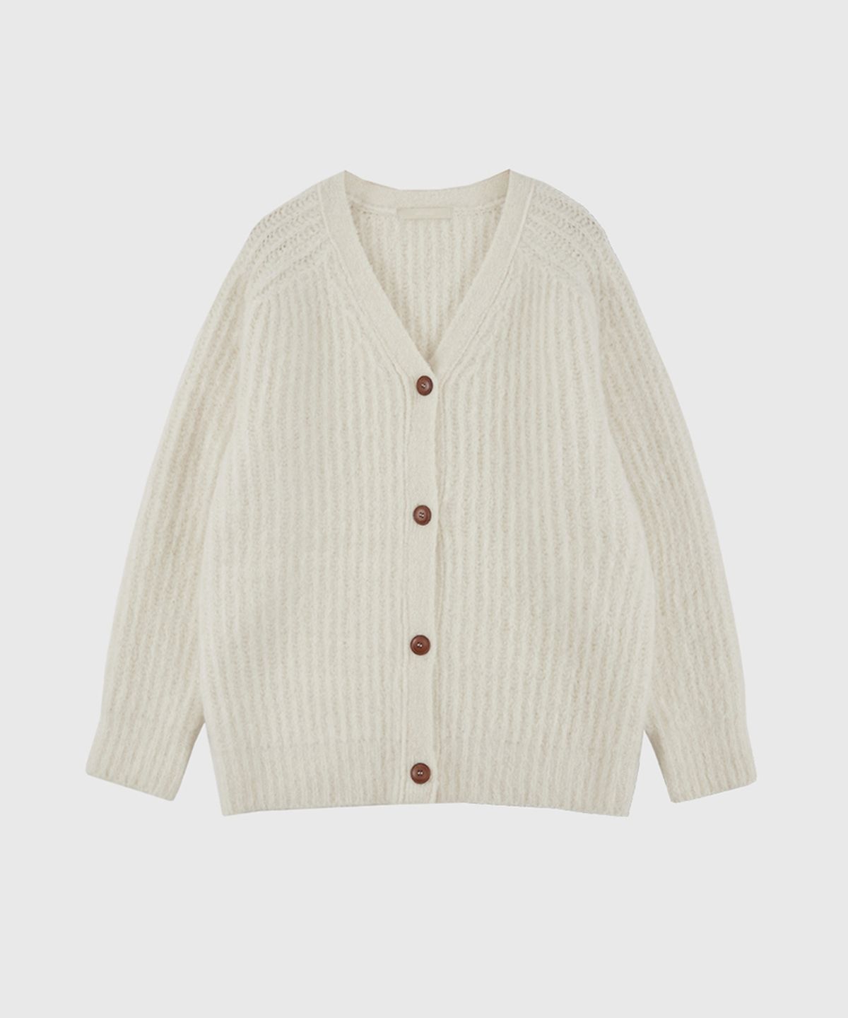 퀸스래빗(Q'SRB) Alpaca Over-fit Double Knit Cardigan