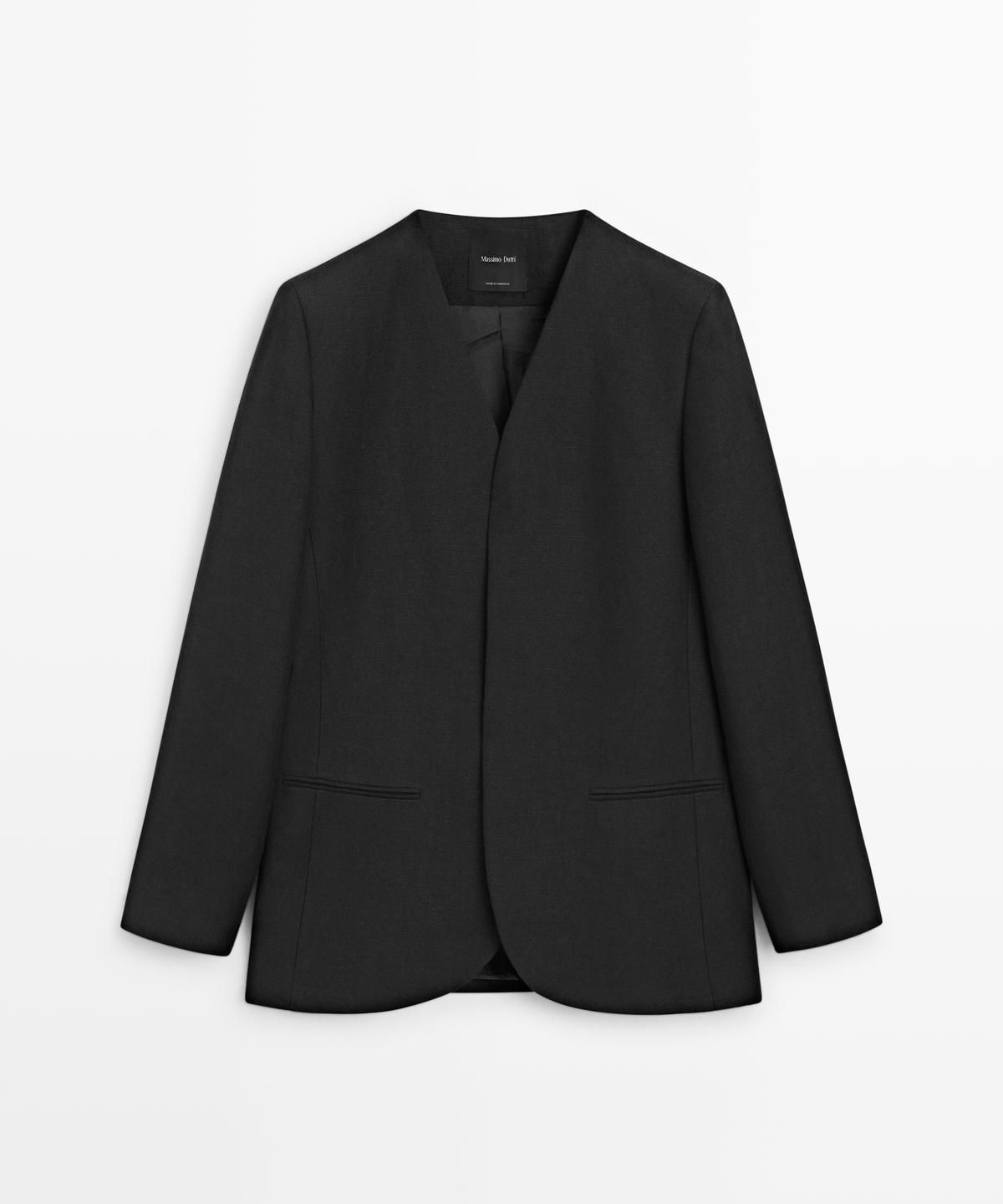 마시모두띠(MASSIMO DUTTI) 노치리스 린넨 블레이저