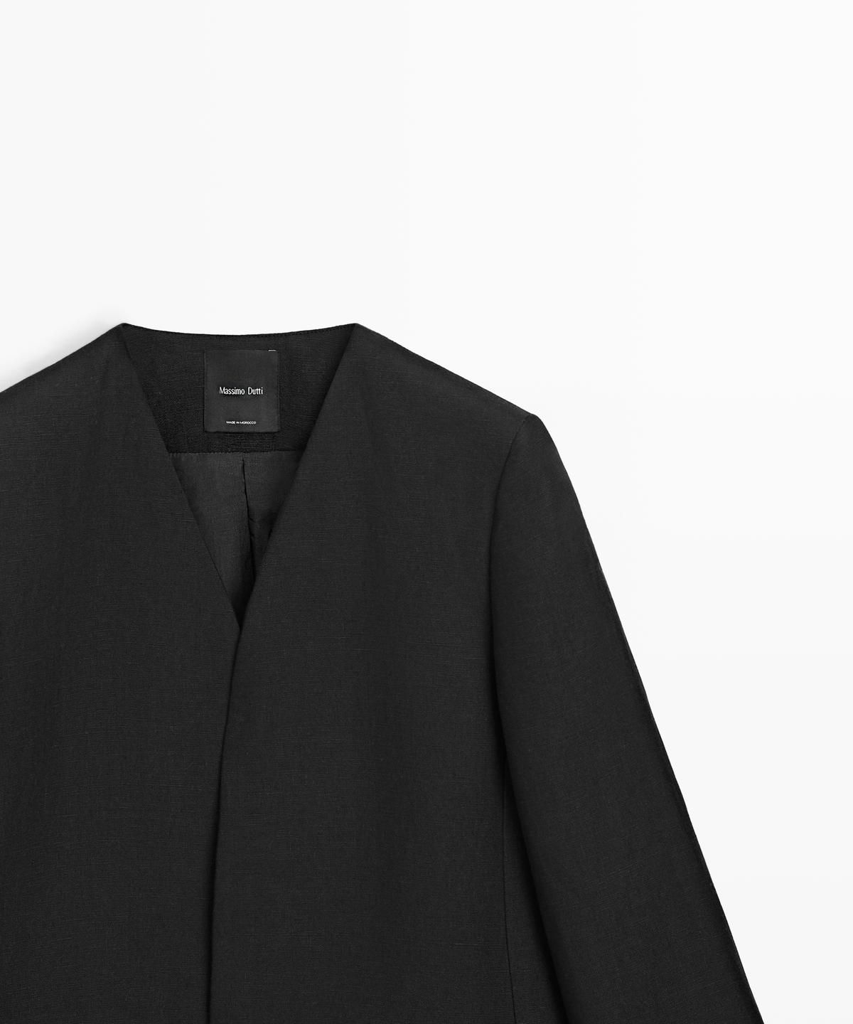 마시모두띠(MASSIMO DUTTI) 노치리스 린넨 블레이저