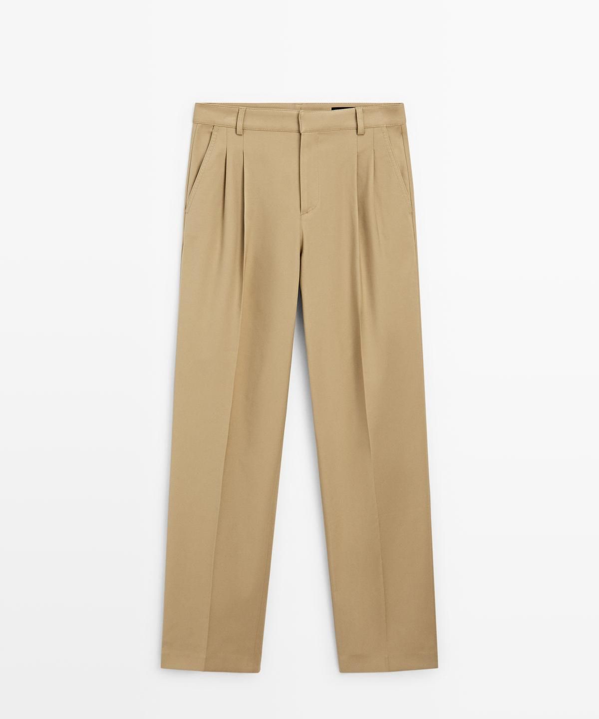 마시모두띠(MASSIMO DUTTI) 플리츠 디테일 스트레이트 팬츠