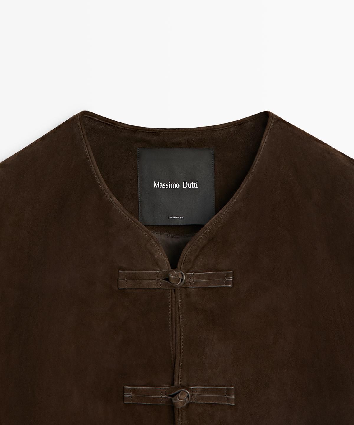 마시모두띠(MASSIMO DUTTI) 스웨이드 레더 크롭 자켓