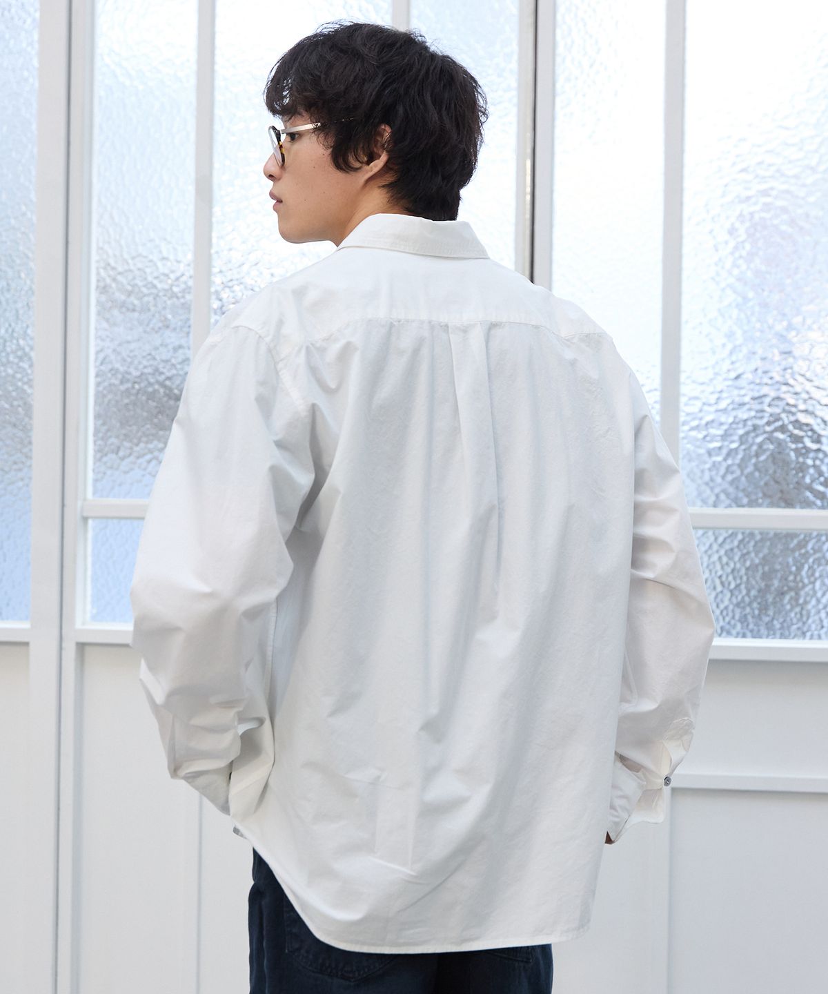 플라비즘(PLAVISM) Washed Pocket Plain Shirt - White