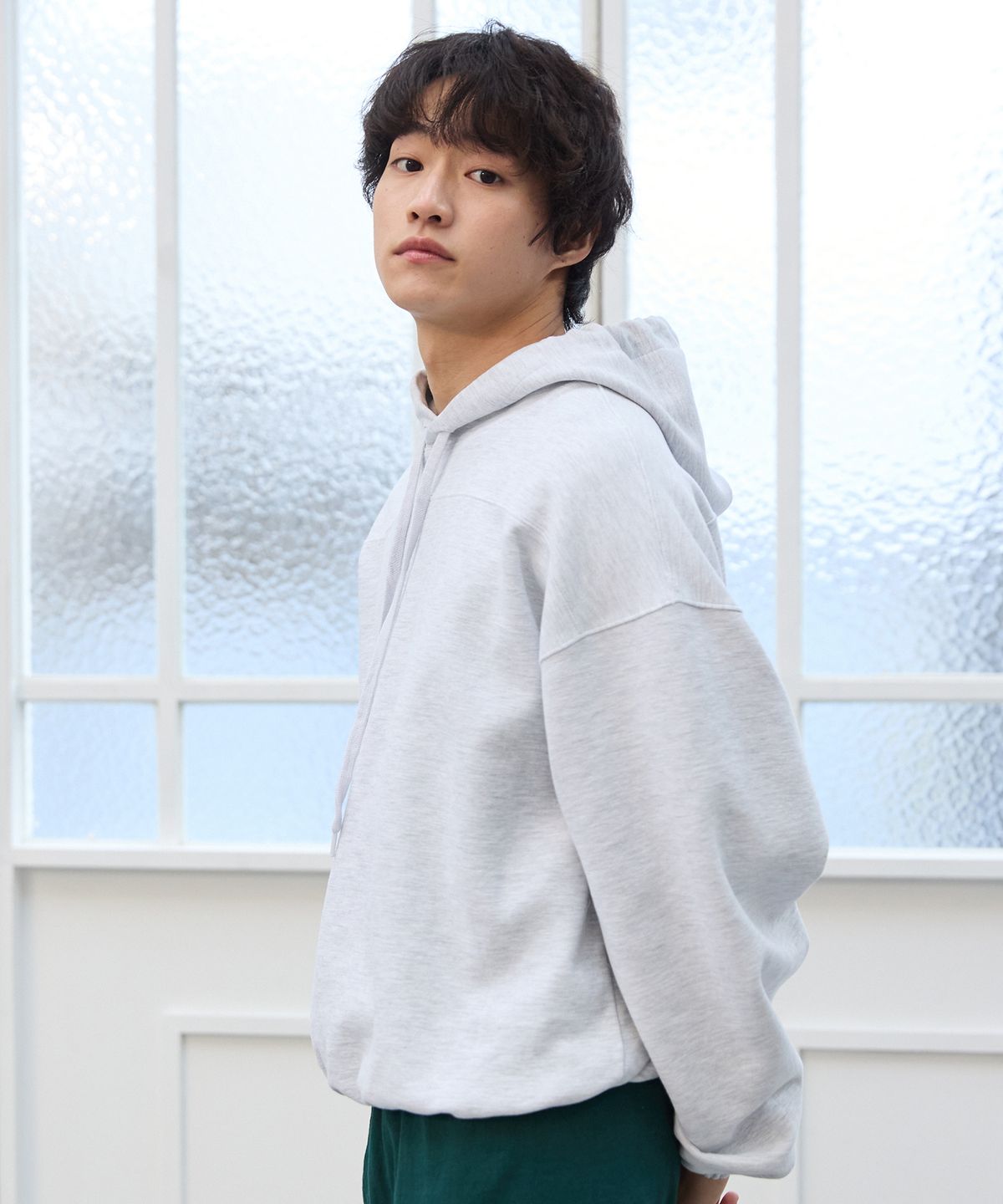 플라비즘(PLAVISM) Rugby Hoodie - Light Grey
