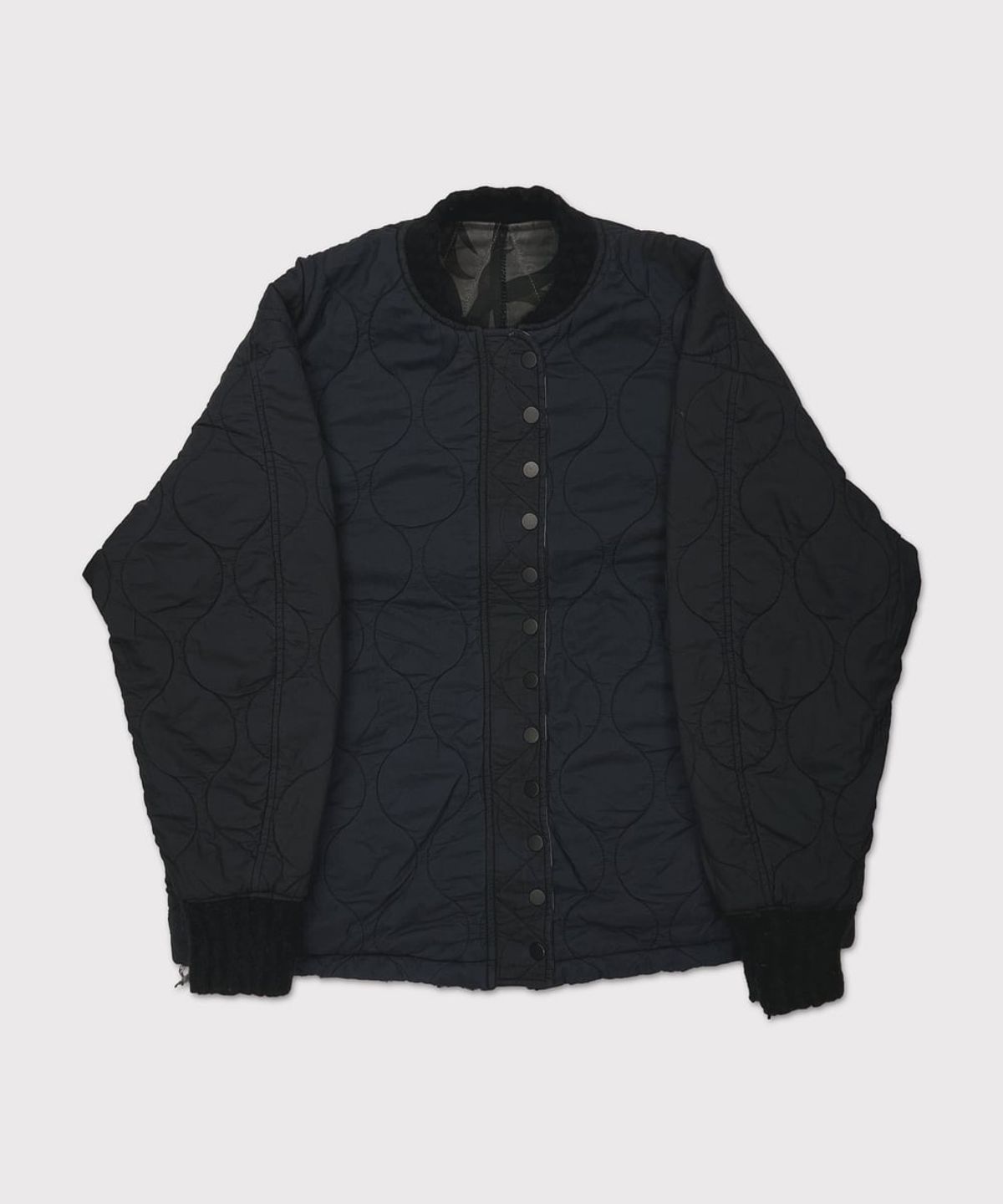마이너스(MINUS) Slash Seam Tribal Camouflage Flight Jacket 20Yeas BK(AGED TWILL) - BLACK LINING