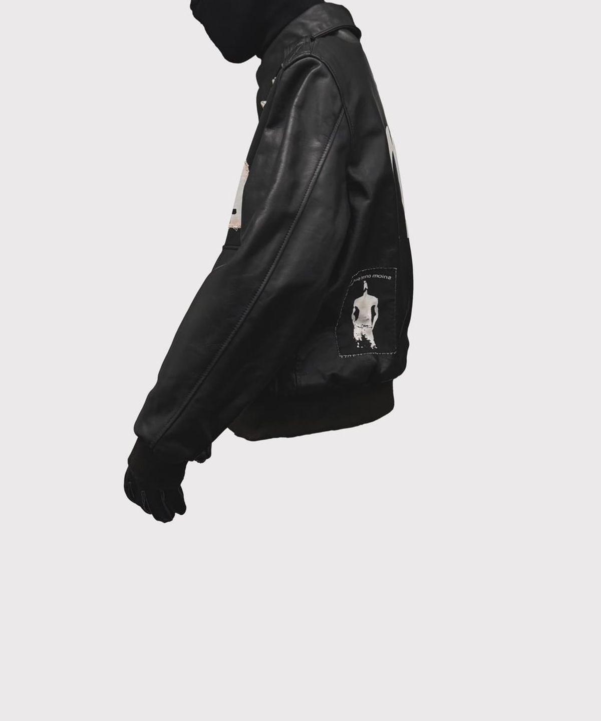 마이너스(MINUS) Bootleg Flight Leather Jacket(BROWN CORE)  - BLACK