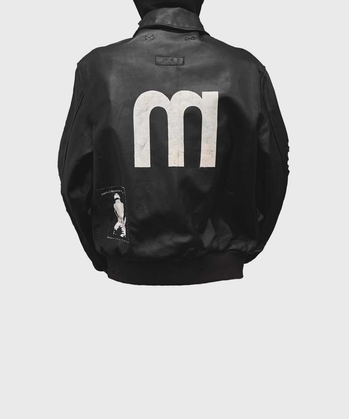 마이너스(MINUS) Bootleg Flight Leather Jacket(BROWN CORE)  - BLACK