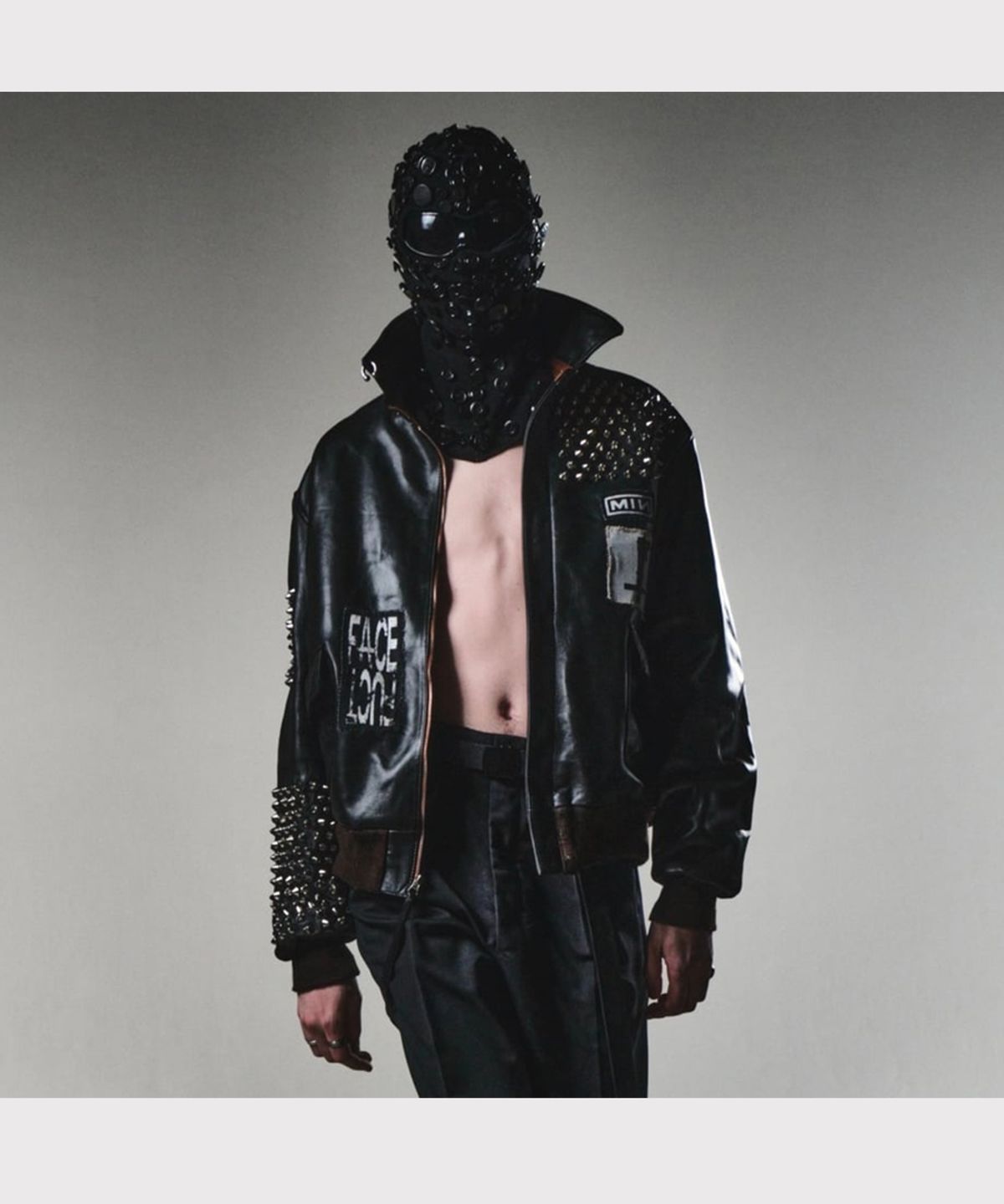 마이너스(MINUS) Bootleg Flight Leather Jacket(BROWN CORE)  - BLACK