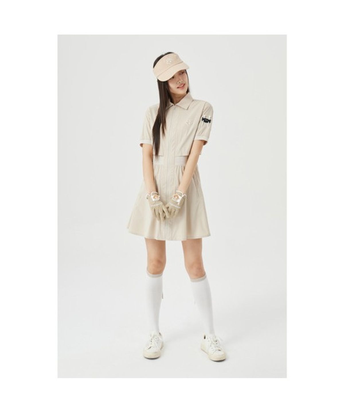 골든베어(GOLDEN BEAR) (W) Full-zip Collar Dress G5UAM26221BEX