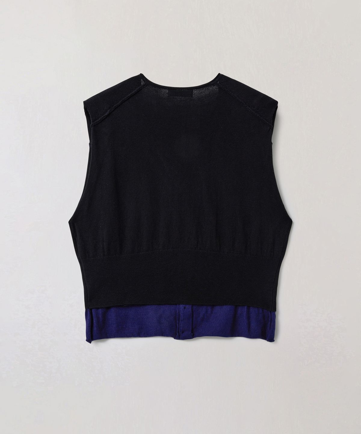 플라비즘(PLAVISM) Layered Knit Vest - Black