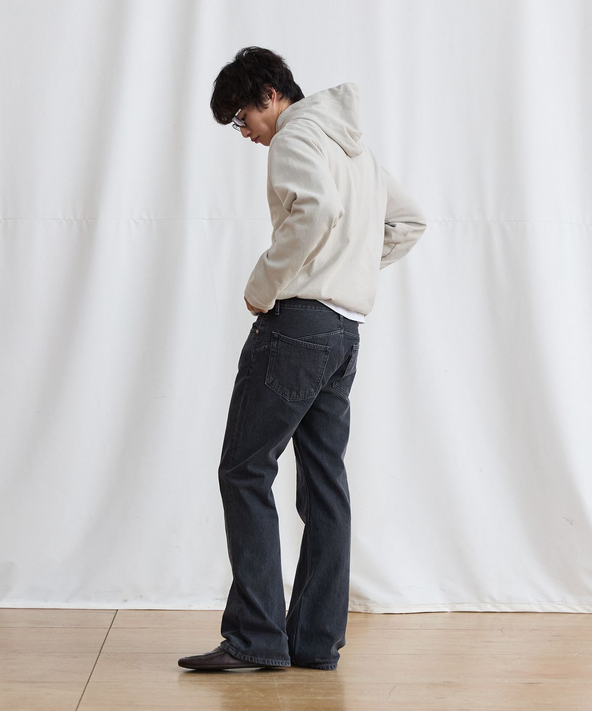 플라비즘(PLAVISM) Light String Hoodie - Olive Grey