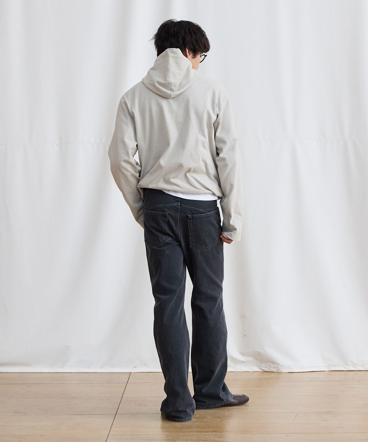플라비즘(PLAVISM) Light String Hoodie - Olive Grey