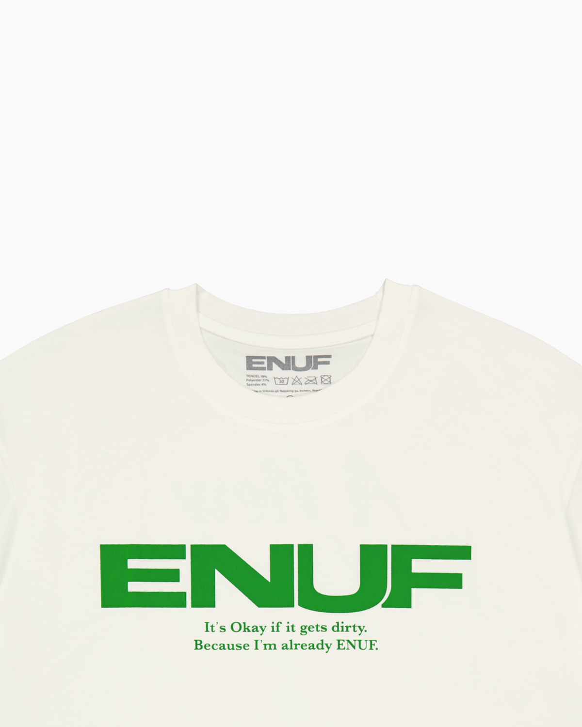 이너프(ENUF) 화이트그린 티셔츠