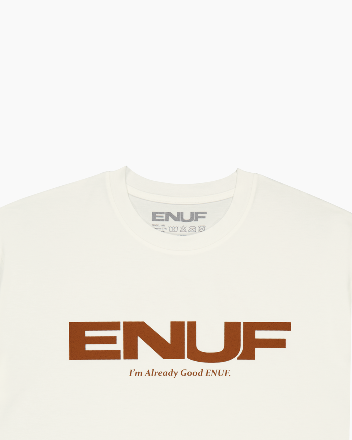 이너프(ENUF) 화이트브라운 티셔츠