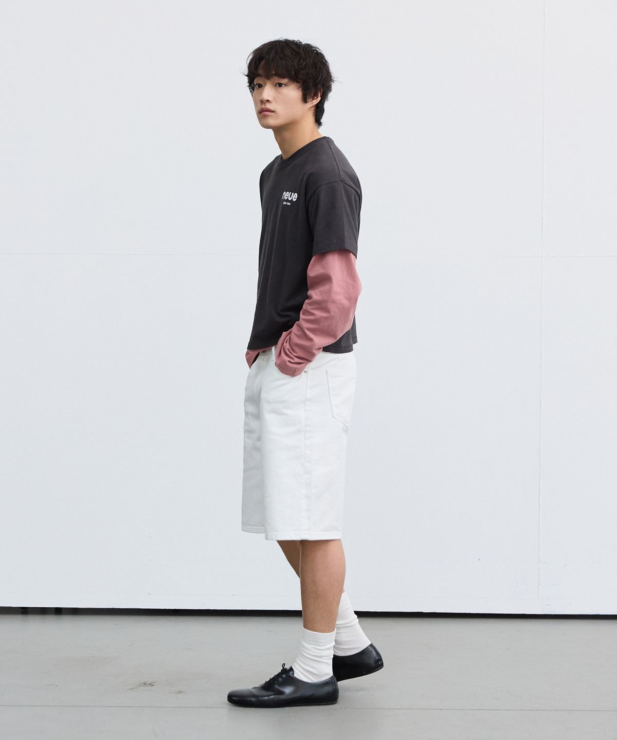 플라비즘(PLAVISM) Men Crop Graphic Tee - Black