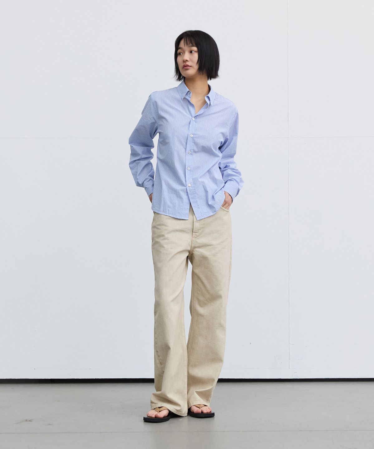플라비즘(PLAVISM) Women PLVM Relaxed Fit Denim - Dyed Ivory
