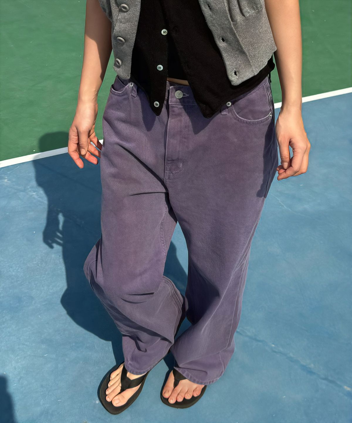플라비즘(PLAVISM) Women PLVM Relaxed Fit Denim - Dyed Lavender
