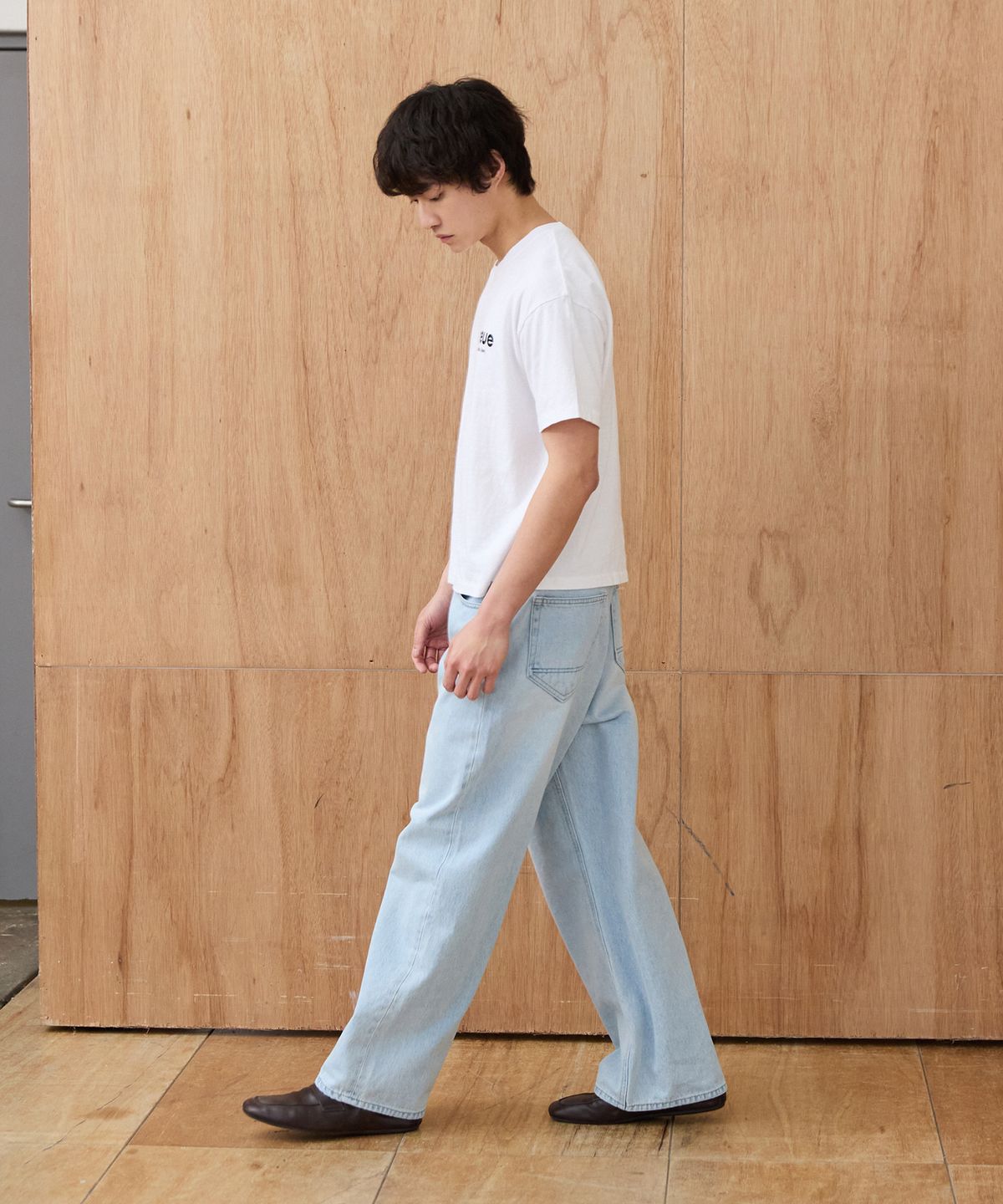 플라비즘(PLAVISM) Men PLVM Wide Fit Denim - Ice Blue