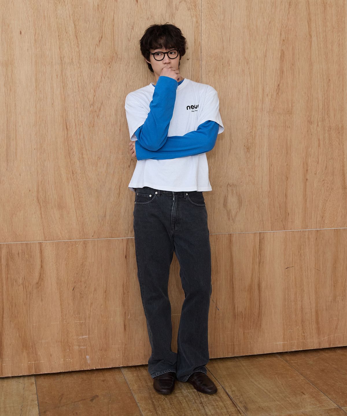 플라비즘(PLAVISM) Men PLVM Bootcut Denim - Faded Black